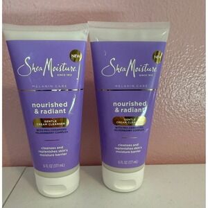 2pk SheaMoisture Melanin Care Nourished & Radiant Gentle Cream Cleanser 6oz Each